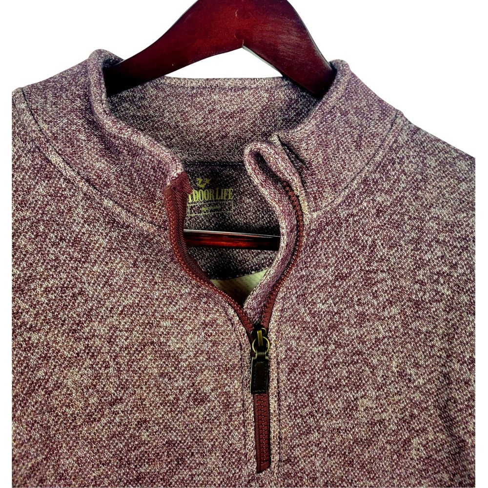 Outdoor Life Mens Quarter Zip Pullover Sweater Casual Purple Heathered‎ New/Tags